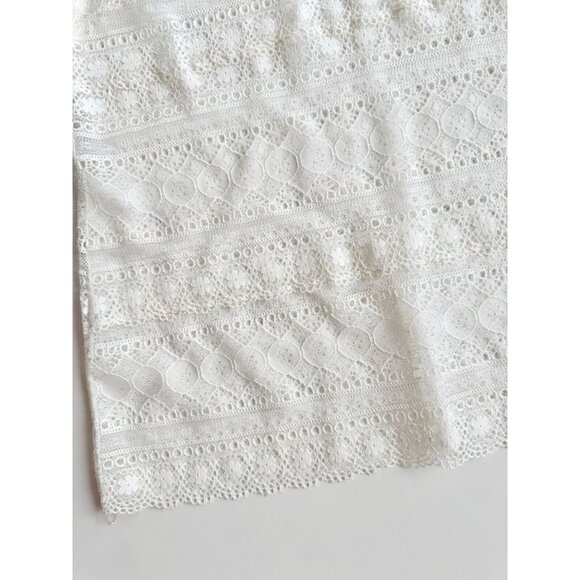 DOROTHEE SCHUMACHER White Sheer Lace High Neck Sleeveless Blouse Top, Size 3/L - Picture 8 of 13